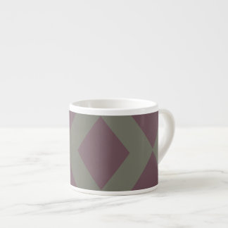 Tasse Expresso Motif diamant sage et bordeaux