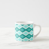 Tasse Expresso Motif diamant turquoise (Droite)