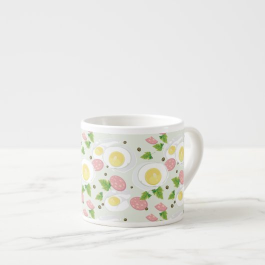 Tasse Expresso Motif d'oeufs et de saucisse (Devant droit)