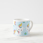 Tasse Expresso Motif D'Unicornes, De Mignons Unicornes, Fleurs (Devant droit)