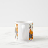 Tasse Expresso Motif en diagonale du chat noir blanc gingembre (Dos)