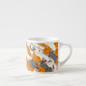Tasse Expresso Motif en diagonale du chat noir blanc gingembre (Droite)