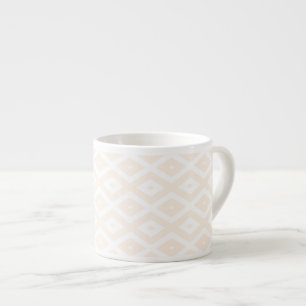 Tasse Expresso Motif en diamant beige et blanc