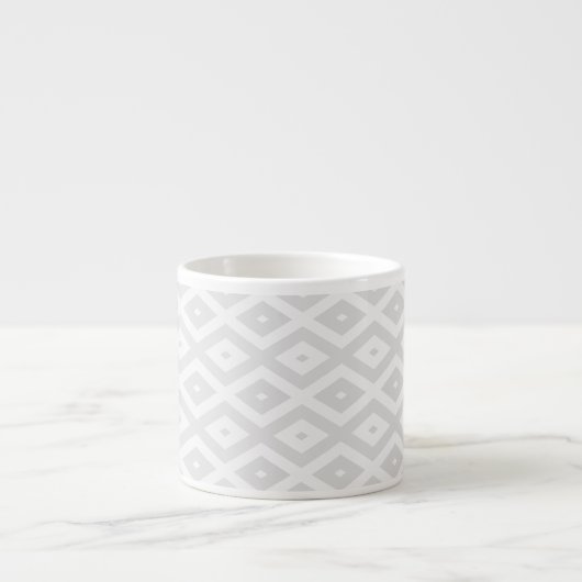 Tasse Expresso Motif en diamant gris clair et blanc (Devant)