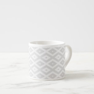 Tasse Expresso Motif en diamant gris clair et blanc
