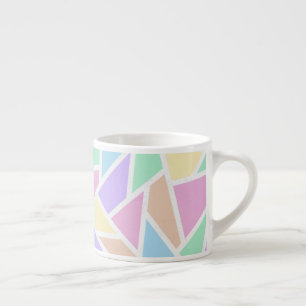 Tasse Expresso Motif en mosaïque arc-en-ciel Pastel