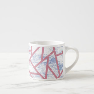 Tasse Expresso Motif en mosaïque rose et bleu
