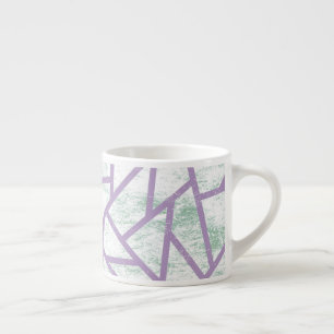 Tasse Expresso Motif en mosaïque vert clair et lavande