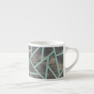 Tasse Expresso Motif en mosaïque vert pâle et gris