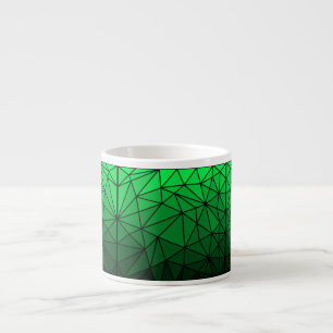 Tasse Expresso Motif en verre tendu 02.Vert.Ligne noire BG