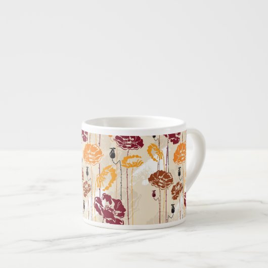 Tasse Expresso Motif floral 4 d'élégance abstraite (Devant droit)