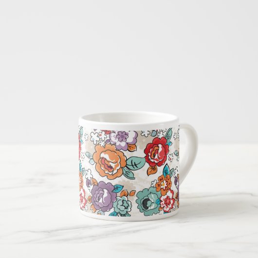Tasse Expresso Motif floral 5 d'élégance abstraite (Devant droit)