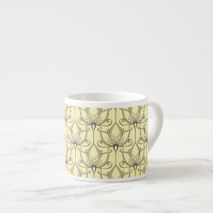 Tasse Expresso Motif floral à la crème