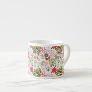 Tasse Expresso Motif floral dans le rétro style 2