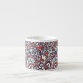 Tasse Expresso Motif floral de griffonnage de Paisley (Devant)
