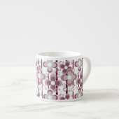 Tasse Expresso motif floral marron et blanc (Devant droit)