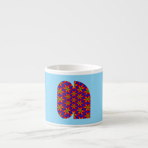 Tasse Expresso Motif Floral Rouge mou