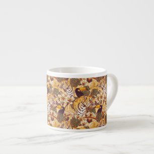Tasse Expresso Motif floral tropical avec le tigre