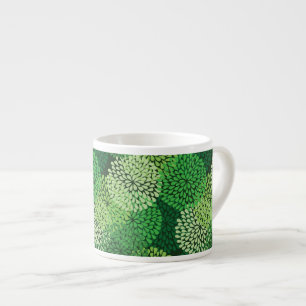 Tasse Expresso Motif floral vert