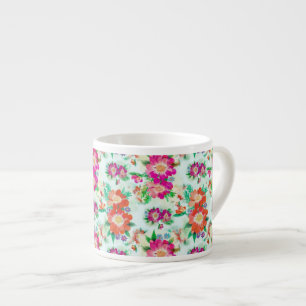 Tasse Expresso Motif floral vintage lumineux