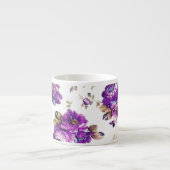 Tasse Expresso Motif floral violet (Devant)