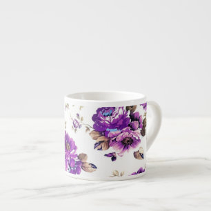 Tasse Expresso Motif floral violet