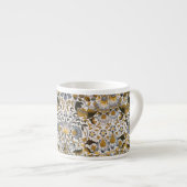 Tasse Expresso Motif floral William Morris Lodden : bleu or (Devant droit)