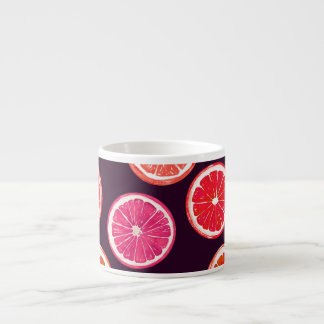 Tasse Expresso Motif foncé Citrus peint à la main