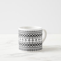 Motif géométrique Aztec noir et blanc