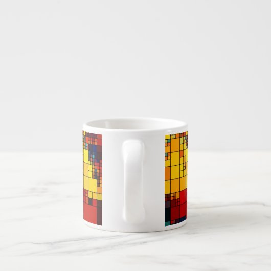 Tasse Expresso Motif géométrique d'arc-en-ciel vibrant abstrait (Dos)