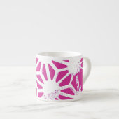 Tasse Expresso Motif géométrique Fuchsia (Devant droit)