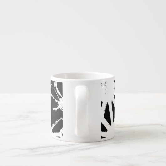 Tasse Expresso Motif géométrique noir et blanc (Dos)