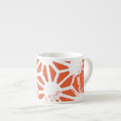 Tasse Expresso Motif géométrique orange et blanc (Devant droit)