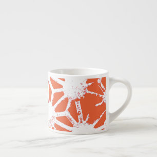 Tasse Expresso Motif géométrique orange et blanc