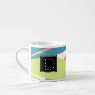 Tasse Expresso Motif géométrique rayé moderne monogramme
