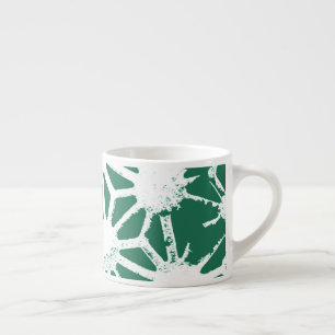 Tasse Expresso Motif géométrique vert et blanc