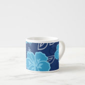 Tasse Expresso Motif hawaïen bleu de ketmie (Devant droit)
