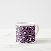Tasse Expresso Motif léopard, Spots, Leopard pourpre, Votre Nom (Devant droit)