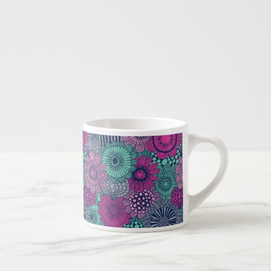 Tasse Expresso Motif lumineux élégant des fleurs magnifiques (Droite)