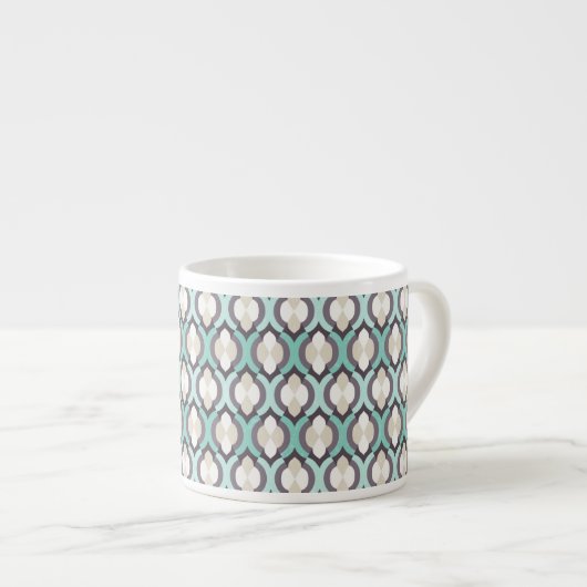 Tasse Expresso Motif marocain de turquoise (Devant droit)