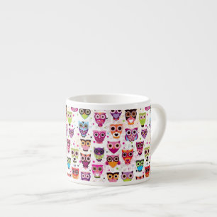 Tasse Expresso Motif mignon d'arrière - plan de hibou pour des
