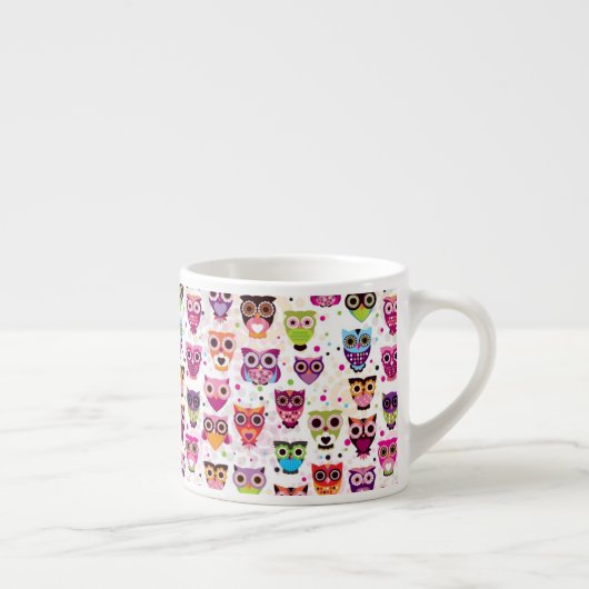 Tasse Expresso Motif mignon d'arrière - plan de hibou pour des (Droite)