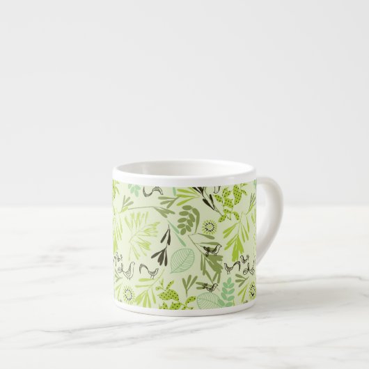 Tasse Expresso motif montrant de petits oiseaux de bébé (Devant droit)