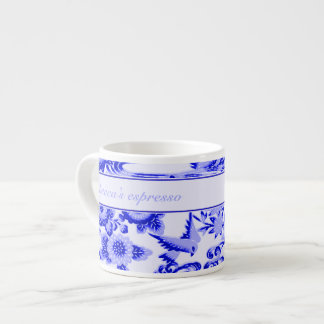Tasse Expresso Motif oriental personnalisé d'oiseau et de feuille