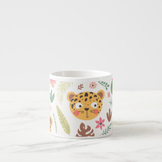 Tasse Expresso Motif Plante de Leopard Head Tropical