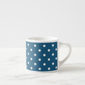 Tasse Expresso Motif Polka bleu foncé et blanc (Droite)