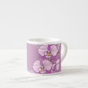 Tasse Expresso Motif pourpre d'orchidée