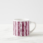 Tasse Expresso Motif rayé avec des roses (Droite)