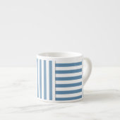 Tasse Expresso motif rayure bleu blanc (Devant droit)