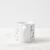 Tasse Expresso Motif rose flamingo sans couture sur arrière - pla (Dos)